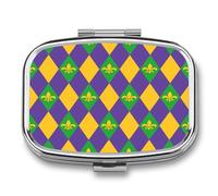 Pastillero Portátil Rombo Colorido Compartimentos De La Caja De Pastillas 2 Con El Regalo Único A De Humedad De La Caja De Almacenamiento Del Dispensador Del