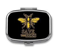 Pastillero portátil Save The Bees, organizador de pastillas de viaje, pastillero para bolsillo de bolso