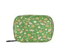 Pastillero portátil semanal con cremallera, 7 días, contenedor de pastillas para medicamentos y suplementos, organizador de vitaminas, pastillero de viaje, caracoles, hongos, flores, paz y amor