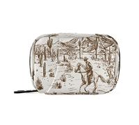 Pastillero portátil semanal con cremallera, 7 días, contenedor de pastillas para medicamentos y suplementos, organizador de vitaminas, pastillero de viaje, American Wild West Desert Cowboy