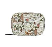 Pastillero portátil semanal con cremallera, 7 días, contenedor de pastillas para medicamentos y suplementos, organizador de vitaminas, pastillero de viaje, patrón de otoño, hongos, bayas