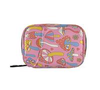 Pastillero portátil semanal con cremallera, 7 días, contenedor de pastillas para medicamentos y suplementos, organizador de vitaminas, pastillero de viaje, divertido seta mágica de psilocibina