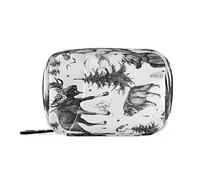 Pastillero portátil semanal con cremallera, 7 días, contenedor de pastillas para medicamentos y suplementos, organizador de vitaminas, pastillero de viaje, patrón escandinavo, animales salvajes del bosque