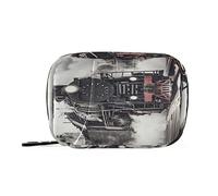 Pastillero portátil semanal con cremallera para 7 días, contenedor de pastillas para medicamentos y suplementos, organizador de vitaminas, pastillero de viaje, tren de vapor, salida de la estación de ferrocarril de Riga