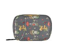 Pastillero portátil semanal con cremallera para 7 días, contenedor de pastillas para medicamentos y suplementos, organizador de vitaminas, pastillero de viaje, setas y bayas silvestres