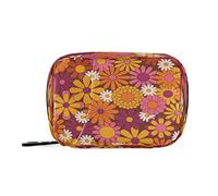 Pastillero portátil semanal con cremallera para 7 días, contenedor de pastillas para medicamentos y suplementos, organizador de vitaminas, pastillero de viaje, colorido patrón floral, flores surtidas