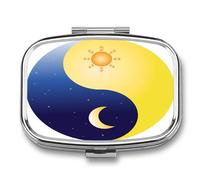 Pastillero Portátil Tai Chi Sol Y Luna Compartimentos De La Caja De Pastillas 2 Con El Regalo Único A De Humedad De La Caja De Almacenamiento Del Dispensador Del