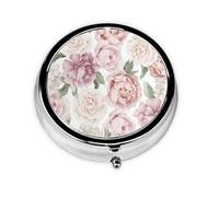 Pastillero, Primavera Temporada Flores Rosas Floral Pastillero Redondo Organizador De Medicina Caja De Pastillas De Viaje Organizador De Pastillas De Viaje