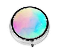 Pastillero RainbowMeta de 3 compartimentos con diseño de pastel de colores, organizador portátil