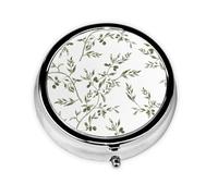 Pastillero, Rama De Olivo Dibujado A Mano Comida Y Bebida Caja Redonda Para Pastillas Organizador De Medicina Caja De Pastillas De Viaje Organizador De Pastillas De Viaje