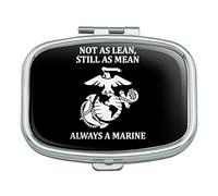 Pastillero rectangular con licencia oficial de la USMC Not as Lean Still as Mean Always a Marine USMC, caja de regalo