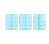 Pastillero rectangular de plástico con 8 compartimentos para 7 días, color azul, 3 unidades