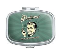 Pastillero rectangular retro con diseño de marihuana Hey, at Least It's Not Crack