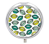 Pastillero Redondo Barra De Labios Pastillero Portátil Organizador Vitaminas Contenedor Con 3 Compartimentos