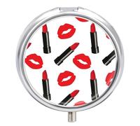 Pastillero Redondo Barras De Labios Pastillero Portátil Organizador Vitaminas Contenedor Con 3 Compartimentos