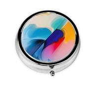 Pastillero redondo con 3 compartimentos para pintura de acuarela, una caja de medicamentos portátil que contiene vitaminas, medicamentos, aceite de pescado y suplementos.