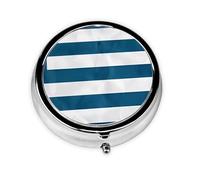 Pastillero redondo con bandera griega, se puede poner en la cartera, bolsillo, ligero y cómodo, pastillero de 3 compartimentos, pastillero portátil,