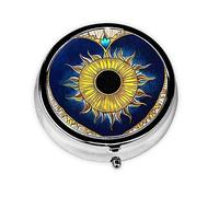 Pastillero redondo con diseño de corazón de dibujos animados, organizador redondo de 3 compartimentos, pastillero de viaje portátil para viajes.