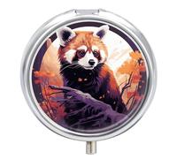 Pastillero redondo con espejo, organizador de píldoras de 3 compartimentos, portátil, pequeño, semanal, parte superior de la rama para bolso, bolsillo, viajes, vitaminas, suplementos