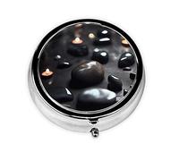 Pastillero redondo de 3 compartimentos con forma de corazón misterioso, organizador de pastillas redondo y pastillero de viaje portátil para viajes.