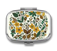 Pastillero redondo de 3 compartimentos, organizador de pastillas, ilustración artística, pastillero de metal, impermeable, organizador de medicamentos para viajes, contenedor de almacenamiento para