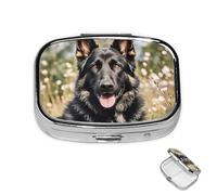 Pastillero redondo de 3 compartimentos, organizador de pastores alemanes, pastor alemán, caja organizadora de medicamentos para viajes, organizador de medicamentos para planificador de medicamentos