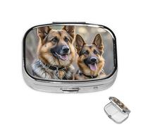 Pastillero redondo de 3 compartimentos, organizador de pastores alemanes, pastor alemán, pastor, pastor, pastillero, organizador de medicamentos, caja organizadora de medicamentos para viajes, caja de