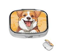 Pastillero redondo de 3 compartimentos para organizar pastillas de perro corgi, organizador de medicamentos para viajes, organizador de medicamentos para planificar medicamentos
