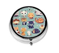 Pastillero redondo de animales pequeños. Organizador portátil de medicamentos diarios, diseño fácil de transportar.