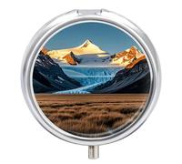 Pastillero redondo de Estados Unidos con 3 compartimentos, organizador de píldoras de medicina, portátil, de metal, pequeño, para guardar vitaminas