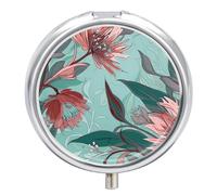 Pastillero redondo de metal con 3 compartimentos, portátil, estilo rama trenzada, organizador de pastillas, pastillero de viaje para bolso de bolsillo, bonito soporte para pastillas para vitaminas,