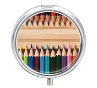 Pastillero redondo de metal con 3 compartimentos, portátil, organizador de pastillas, pastillero de viaje para bolso de bolsillo, bonito soporte para pastillas para vitaminas, medicamentos, aceite de