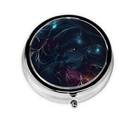 Pastillero redondo de The Girl in The Dreamround, organizador redondo de 3 compartimentos, pastillero portátil de viaje para viajes.