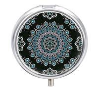 Pastillero Redondo Mandalas Puntos Pastillero Portátil Organizador Vitaminas Contenedor Con 3 Compartimentos