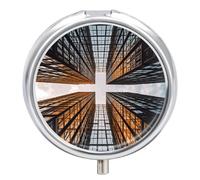 Pastillero redondo organizador de pastillas para viajes, rascacielos mirando hacia arriba en SkyPill, 3 compartimentos, pastillero portátil, soporte para tableta de medicina para vitamina mini