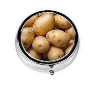 Pastillero redondo para patatas, se puede poner en la cartera, bolsillo, ligero y cómodo, pastillero de 3 compartimentos, pastillero portátil,