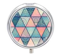 Pastillero Redondo Patrón De Mandalas Pastillero Portátil Organizador Vitaminas Contenedor Con 3 Compartimentos
