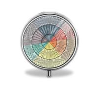 Pastillero redondo pequeño con bolsillo de la rueda de los sentimientos, caja decorativa de metal, organizador de píldoras de vitaminas, portátil, regalo único