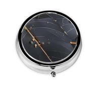 Pastillero redondo pequeño y portátil con diseño de hojas de plantas encantadas de WZYWHJ con particiones para almacenamiento de medicamentos para viajes y uso diario