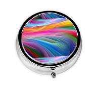 Pastillero redondo Rainbow Ocean, bonito pastillero pequeño, mini pastillero, pastillero redondo de metal, pastillero de viaje