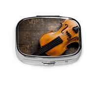 Pastillero Retro instrumento violín pastillero para bolsillo o monedero lindo pequeño pastillero contenedor viaje pastillero organizador