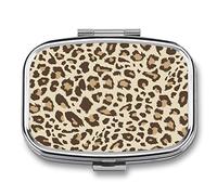 Pastillero Retro Pastillero Textura Leopardo Marrón A01 Pequeño Joyero Caja De Almacenamiento Retro Medicina Vitamina Pastillero Caja De Almacenamiento