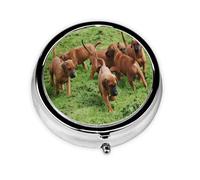 Pastillero,Rhodesian Ridgebacks Perros Cachorros Mascotas Familia Pastillero Redondo Organizador De Medicina Pastillero De Viaje Organizador De Pastillas De Viaje