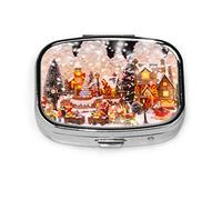Pastillero Santa Claus juguetes de árbol de Navidad pastillero de Navidad para bolsillo o monedero lindo pequeño contenedor de pastillas organizador de pastillas de viaje