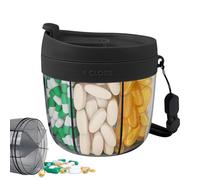 Pastillero Semanal 1 toma, Pastillero Diario Redondo con 7 Compartimentos Grandes y Separados, Pastilleros Semanales Portátil, Organizador Compacto de Medicina de Viaje para Vitaminas, Suplementos