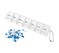 Pastillero semanal 1 toma pequeño, Pastillero Semanal con 7 Compartimentos, Caja de Pastillas de Viaje Duradera y Portátil, Pastillas 7 Dias y Dispensador Comprimidos, para Medicación Regular