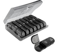 Pastillero Semanal 3 Tomas Diario en Color Negro - Organizador de Medicamentos en Colores por Día, Caja de Pastillas de Viaje Duradera y Portátil, Ideal para Medicación Regular