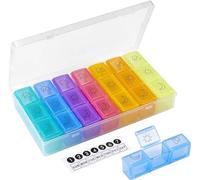 Pastillero Semanal 3 Tomas, Pastillero Diario para 7 Días Pastilleros Semanales con 21 Compartimentos para Medicamentos Vitaminas Tabletas de Calcio