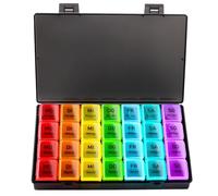 Pastillero Semanal 4 Tomas, Pastilleros Semanales a Prueba de Humedad, Organizador Pastillas Portátil 4 Compartimentos, Adecuado para Niños, Personas Mayores para Almacenar Medicamentos(Color)