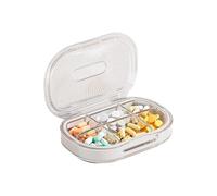 Pastillero semanal, 6 compartimentos individuales, solución de almacenamiento higiénico, identificación de tabletas visible, estuche compacto para medicamentos